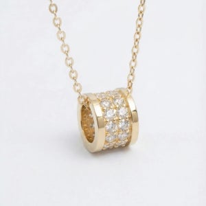 14K 린더 목걸이 큐빅 원통 펜던트 생일 선물 골드