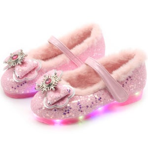 아동 유아 여아 미리내눈송이LED털구두