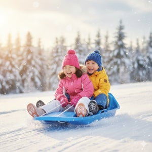 어린이 눈썰매 아기 1인용 눈썰매 2인용 ﻿등받이 국산