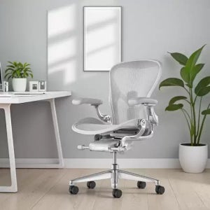 12년 보증 허먼밀러 뉴 에어론 체어 C TYPE 사무용 의자 CD+가죽암레스트, 미네랄