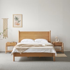 허밍트리 어반래트로 북미산오크 북미산월넛 원목침대 SS(슈퍼싱글)1100, 오크원목