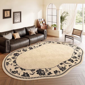 Radearl 빈티지 북유럽 비정형 러그 인조 양모 워셔블 거실 카페트 180x250cm