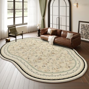 Radearl 빈티지 북유럽 비정형 러그 인조 양모 워셔블 거실 카페트 180x250cm