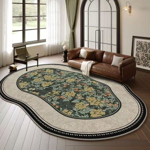 Radearl 빈티지 프렌치 러그 침대 거실 매트 비정형 카페트 140x200cm