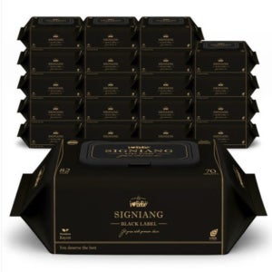 아이러브베베 시그니앙 블랙라벨 엠보 아기 물티슈 캡형 82gsm 70매 20팩