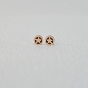 14k 18k 블랙 오닉스 별 스터드 귀걸이