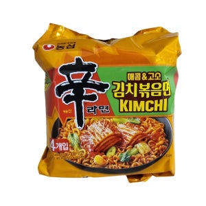 농심 신라면 매콤 고소 김치볶음면 137g 4개입 멀티팩(소비기한 6월 2일까지)