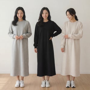 기모원피스 롱원피스 빅사이즈 겨울맨투맨 포켓