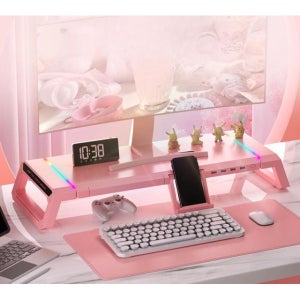 컴퓨터 모니터 받침대 USB 허브 화이트 다기능 걸링크 3.0 확장