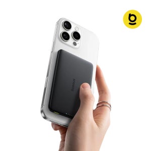 [7.6mm 초슬림] 베이스어스 맥세이프 보조배터리 초슬림 무선 고속 파워뱅크 AM41 5000mAh, 블랙