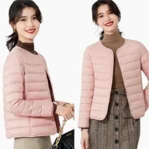 코트이너패딩 여성경량패딩자켓 노카라 숏 빅사이즈