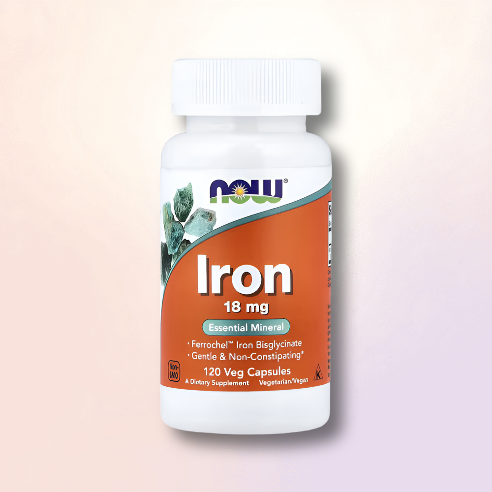 NOW 나우푸드 철분 Iron <b>아이언 18mg</b> 120 베지캡슐