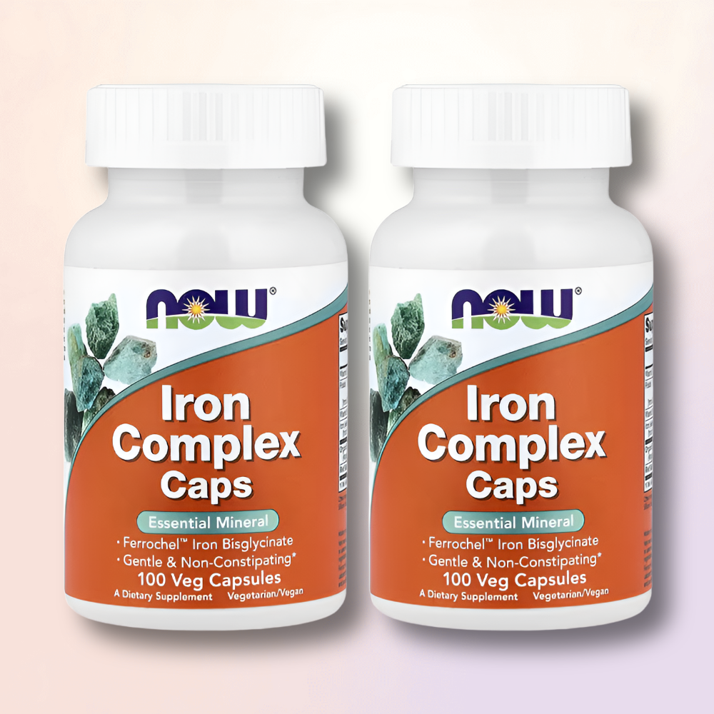 NOW 나우푸드 철분 Iron <b>아이언 컴플렉스</b> 100 베지캡슐, 2통