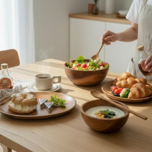 Holin 아카시아 통원목 우드웨어 브런치 SET A 4P