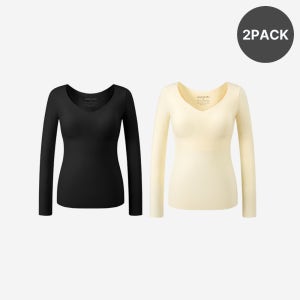[2pack] 히트핏 벨벳 웜 브라탑 롱슬리브 겨울 히트텍 보온 기모내의 기모내복