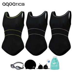 아쿠아티카 여성 실내수영복 AQA1379 일반용수경6종세트