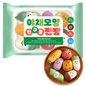 무꼬뭐꼬 야채 모양 친구들 찐빵 (40g X 7개입) 280g, 1개