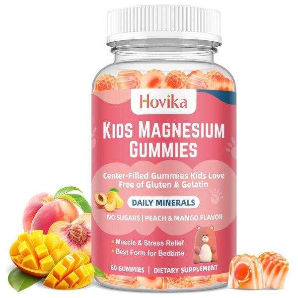 Hovika 아동용 <b>마그네슘 피치</b> 망고맛 구미 60정