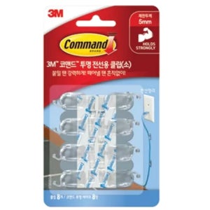 3M 코맨드17302 전선용클립 소 클립8 테이프12