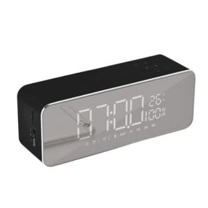 블루투스 스피커 BTQ1 FM라디오 탁상시계 블랙 음악