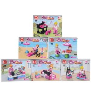 걸월드 블럭 (6종)(1p) 랜덤 미니블럭 호환 조립완구 어린이 장난감 완구