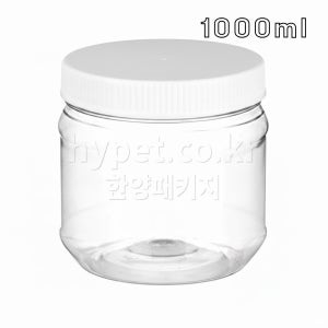 플라스틱 젓갈용기 냉장냉동 소분 된장 고추장 광구통 1L, 백색캡, 200개
