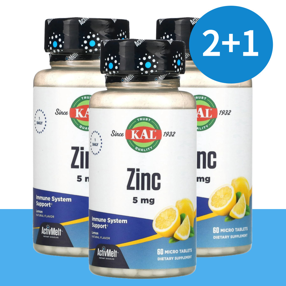 칼 아연 <b>징크</b> Zinc 스위트 레몬 <b>5mg</b> 마이크로정 60개 (3개)