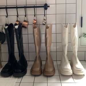 여성 통굽 스타일 굽 5cm 라운드 롱부츠 3컬러