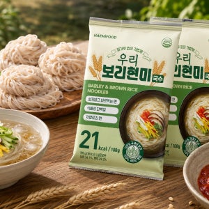 우리보리현미국수 6개(180g×6개,비빔+메밀소스) 저칼로리면 곡물면 보리 현미 두부면 두유면 콩국수 콩담백면