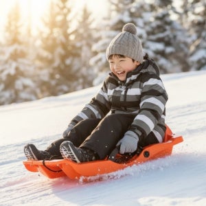국산 고급 핸드 브레이크 눈썰매 어린이 2인용 눈썰매 성인