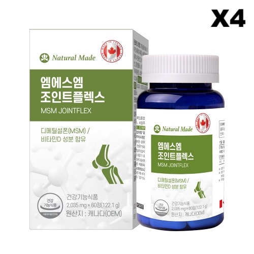 네츄럴메이드 엠에스엠 조인트 플렉스 msm 2035mg 비타민함유 60정, 4개