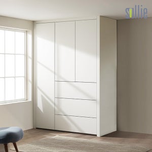 솔리에 매트화이트 푸시풀 서랍형 작은방 붙박이장