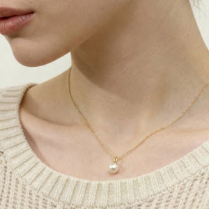 14k 코튼 진주 펜던트 목걸이 로즈 생일 선물