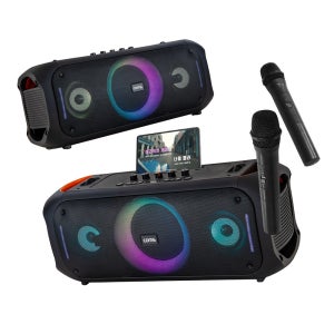 버스킹스피커 블루투스 휴대용 야외용충전식 듀얼우퍼140W 노래방 무선스피커세트 A8082