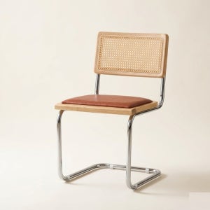 원목 라탄 가죽 디자인 체어 인테리어 카페 식탁 의자 브라운