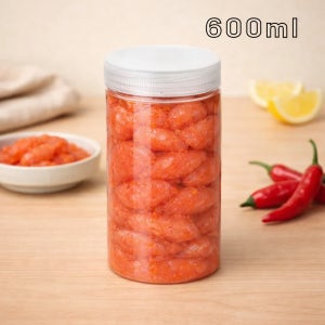실속올담 스크류캡 소분용기 젓갈 반찬 요거트 냉장고정리통 600ml, 투명캡, 200개