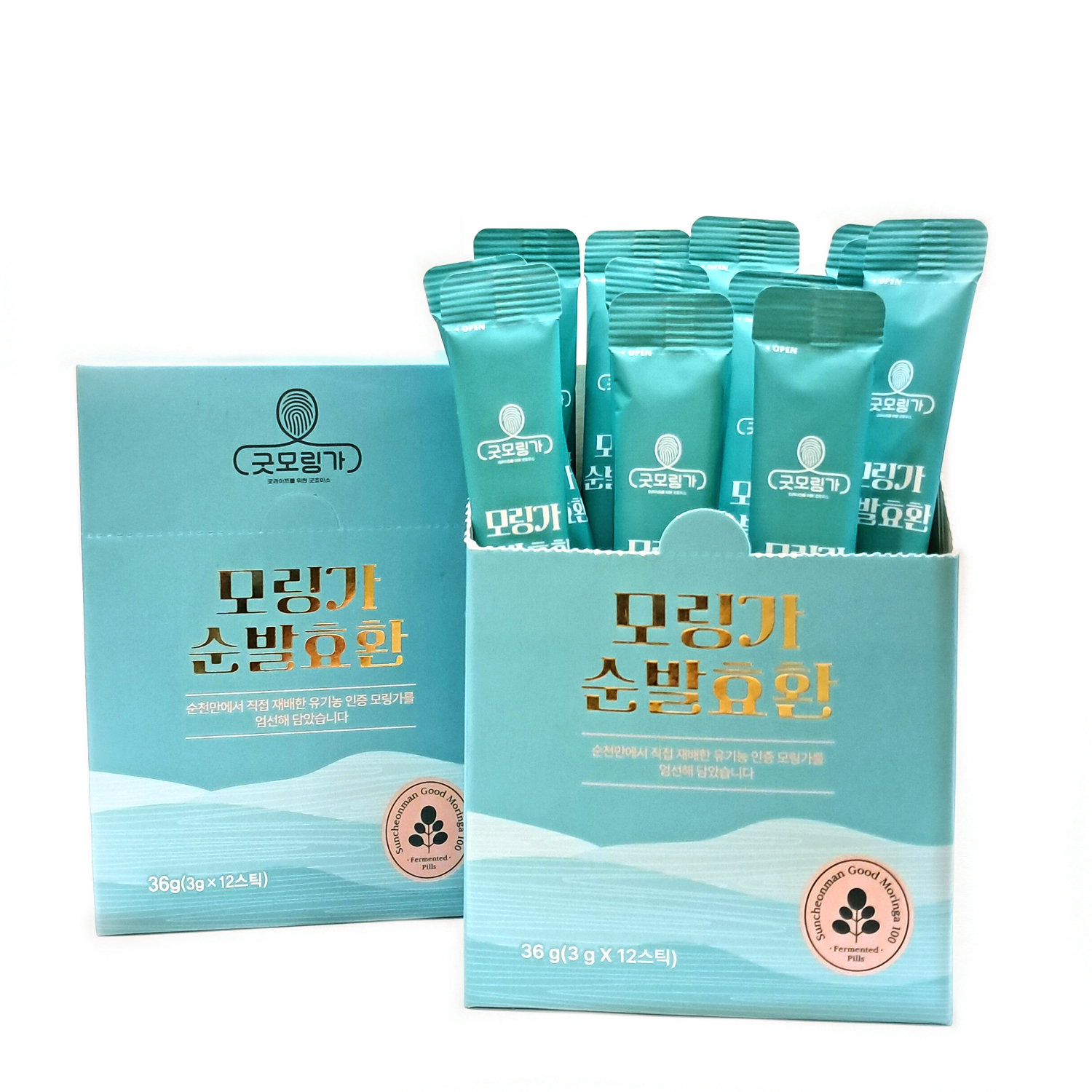 [굿<b>모링가</b>] 유기농 <b>모링가</b> 발효환 12스틱 국내산 100%