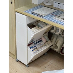 기숙사 책상밑 서랍형 수납카트 학생 책상 이동식 서랍장 작은 공간 슬림 정리함 수납장 선반