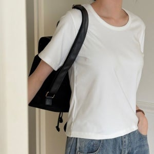 국내생산 여성 겨울 포근한 양기모 반팔티 데일리 기본템