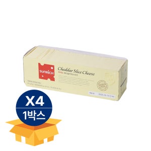 썬리취 무색소 체다 슬라이스 치즈 1.8kg (100매) 냉장 X 4팩