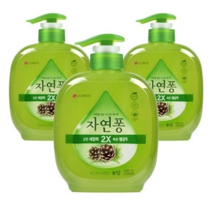 LG생활건강 주방세제 자연퐁 솔잎500ml 용기3개
