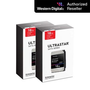 공식인증점 WD ULTRASTAR HC555 패키지 16TB 2팩 WUH722016CLE6L4 SATA3/7200RPM/512MB