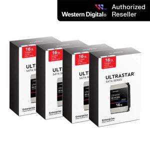 공식인증점 WD ULTRASTAR HC555 패키지 16TB 4팩 WUH722016CLE6L4 SATA3/7200RPM/512MB