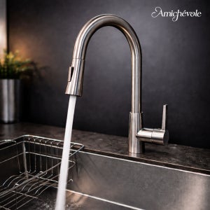 아미체볼레 싱크대수전 거위목 주방 수도꼭지 무광 코브라수전 헤드 물튐방지 셀프교체