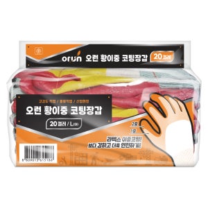 오런 이중코팅 고강도 작업용 장갑, L(대형), 80켤레