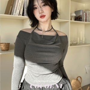 [빅사이즈44-77추천] 무배 비엔나홀터스판티 속기모 약기모 긴팔 레이어드 나시 하객룩 봄 신학기 개강룩