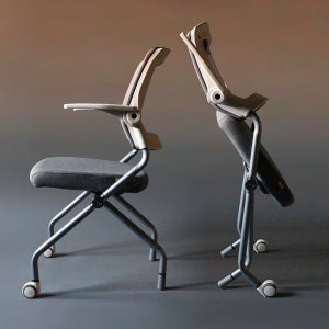 뷰티즈체어 접이식 서울대 학생 공부 바퀴없는 책상 의자 회의용 틸팅 조절팔, 1.W 올그레이