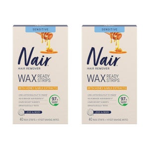 네어 민감성용 바디제모 왁스스트립 40+4매(허니&밀크), 2개