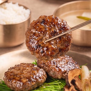 모짜 치즈 40% 육즙가득 한돈떡갈비 함박스테이크 너비아니 패티 간편식 100g, 6개