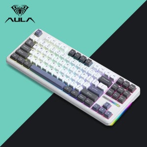 AULA F87 Pro 타란튤라 기계식 키보드 커스텀 LED 백라이트 그레이축